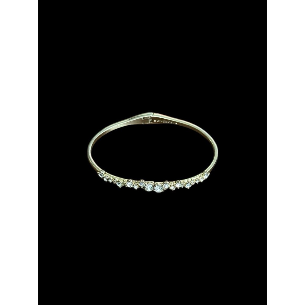 Givenchy Silver Multi Crystal Rhinestone Hinge Gorgeous Designer Bracelet Rare